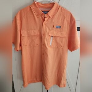 XCaster Outdoor Men's Orange Button-Down Shirt